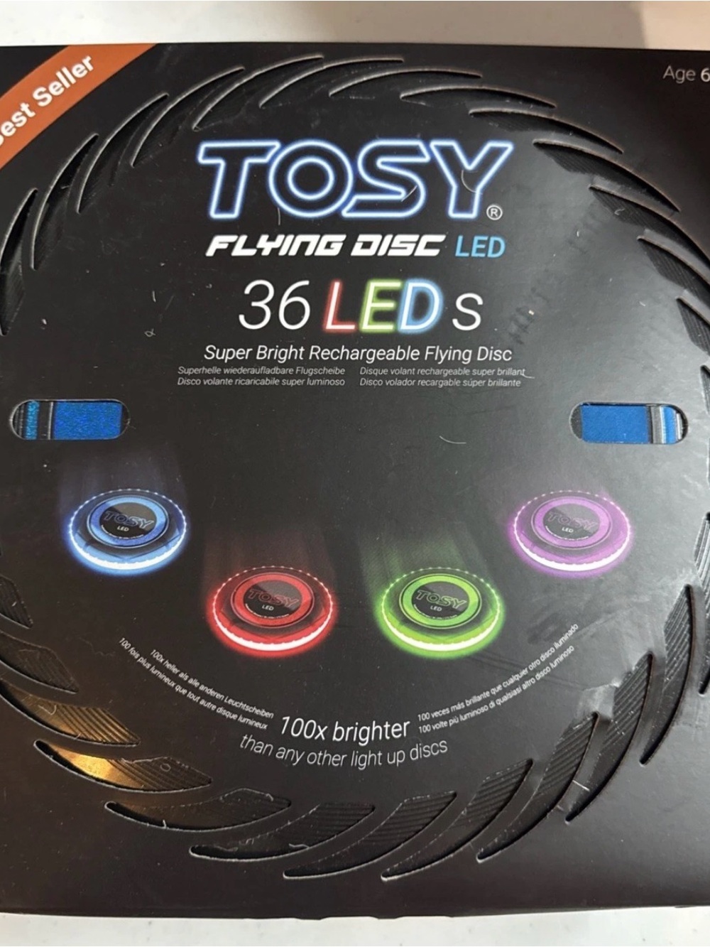 36-LED Rechargeable Flying Disc - Blue, Red, Green, Purple